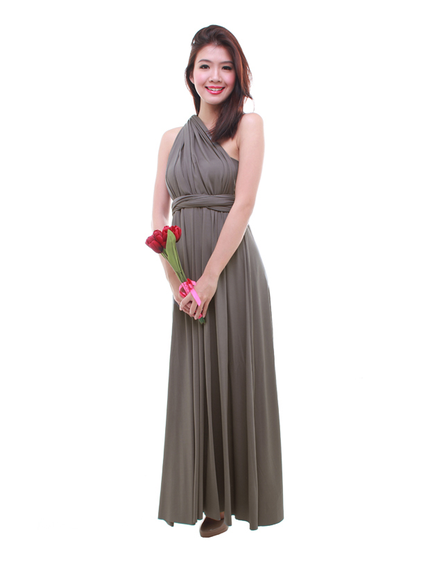 Cherie Convertible Maxi Dress in Dark Grey